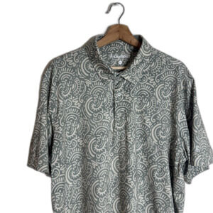 Chubbies Polo Shirt Mens XL Gray Geometric Stretch Performance Short Sleeve